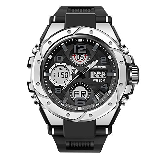 rorios Herren Militär Sportuhr Digital Quarz Uhr mit Silikon Armband Digitaluhren für Männer Jugendliche Elektronische Uhr mit Alarm Timer von rorios