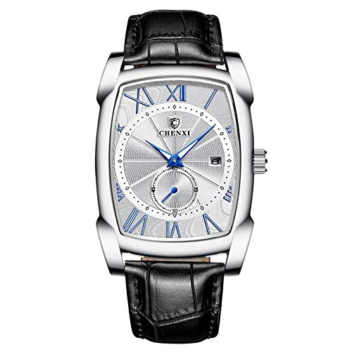rorios Herren Uhren Analog Quarz Armbanduhren Leuchtend Zifferblatt mit Datum Kalender Leder Armband Business Männer Uhr von rorios