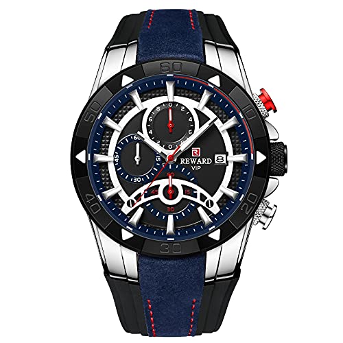 rorios Herren Uhren Analogue Quartz Armbanduhr mit Silikon Armband Chronograph Sport Uhr Mode Uhren für Männer Herren von rorios