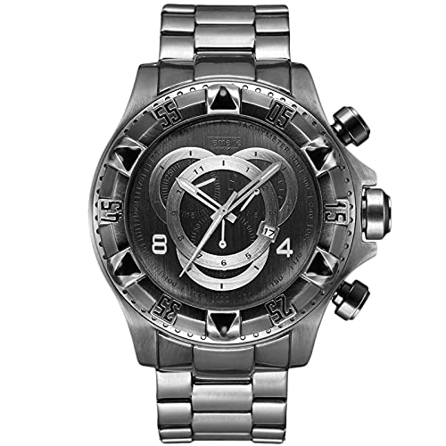 rorios Herren Uhren Analogue Quartz mit Edelstahlband Kalender Retro Bronze Armbanduhr wasserdichte Mode Uhren für Männer Herren von rorios