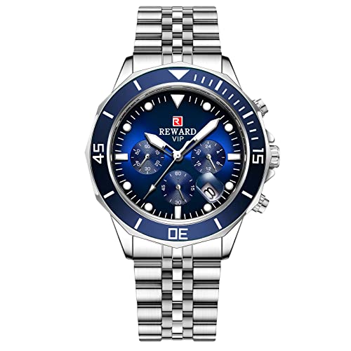 rorios Herren Uhren Wasserdicht Analog Quartz Uhren mit Edelstahl Armband Chronograph Business Uhren für Männer Herren von rorios