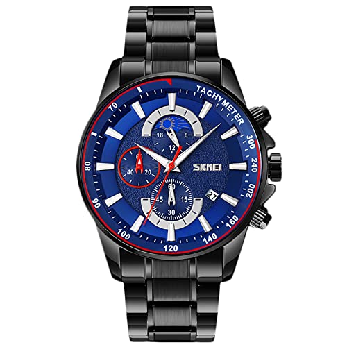 rorios Herren Uhren Wasserdichter Analog Quartz Uhren mit Edelstahl Armband Sport Herrenuhr Mode Chronograph Uhren für Männer von rorios