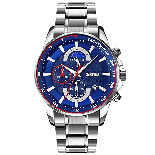 rorios Herren Uhren Wasserdichter Analog Quartz Uhren mit Edelstahl Armband Sport Herrenuhr Mode Chronograph Uhren für Männer von rorios