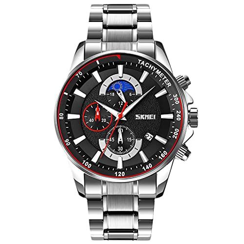 rorios Herren Uhren Wasserdichter Analog Quartz Uhren mit Edelstahl Armband Sport Herrenuhr Mode Chronograph Uhren für Männer von rorios