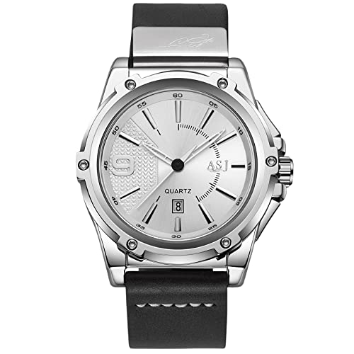 rorios Herren Uhren Wasserdichter Analoge Quarzuhr mit Lederband Armbanduhr Kalender Mode Sport Uhren für Herren Männer von rorios