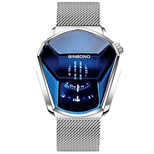 rorios Herrenuhr Analog Quarz Armbanduhr mit Edelstahl Mesh Armband Kreative Männer Uhren Cooles Wasserdicht Armbanduhren für Herren von rorios