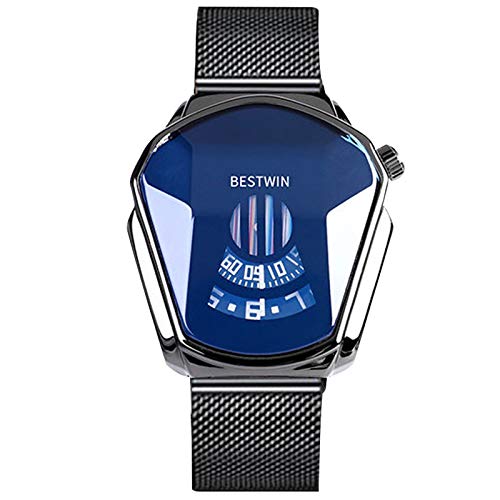 rorios Herrenuhr Analog Quarz Armbanduhr mit Edelstahl Mesh Armband Kreative Männer Uhren Cooles Wasserdicht Armbanduhren für Herren von rorios