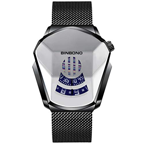 rorios Herrenuhr Analog Quarz Armbanduhr mit Edelstahl Mesh Armband Kreative Männer Uhren Cooles Wasserdicht Armbanduhren für Herren von rorios