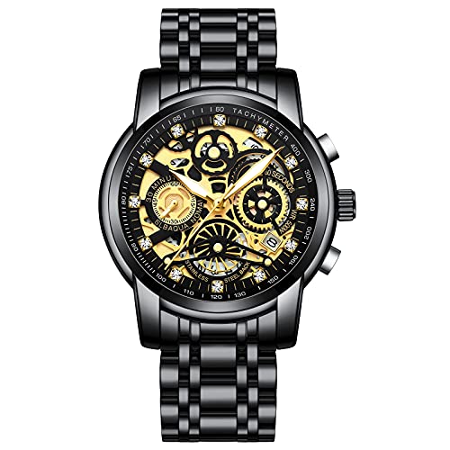 rorios Herrenuhr Chronograph Analog Quarz Armbanduhr Edelstahl Armband Wasserdicht Leuchtend Multifunktions Uhren Business Herrenuhr von rorios