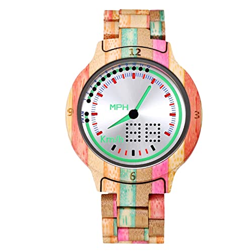 rorios Holz Armbanduhr für Herren Nachtsicht Holzuhr Retro LED Display Herrenuhr Einzigartige Uhr für Männer von rorios