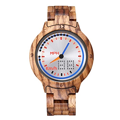 rorios Holz Armbanduhr für Herren Nachtsicht Holzuhr Retro LED Display Herrenuhr Einzigartige Uhr für Männer von rorios