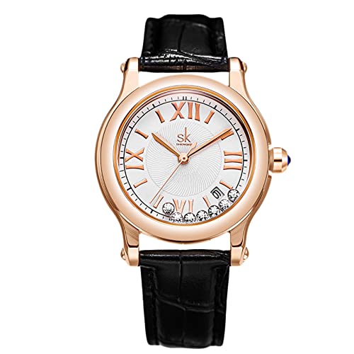 rorios Klassische Damenuhren Analog Quarz Uhr mit Lederarmband Wasserdicht Armbanduhr für Damen Mädchen von rorios