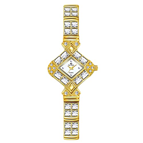 rorios Kreativ Damenuhr Analog Quarz Uhr mit Strass Armband Wasserdicht Armbanduhr für Frauen Damen von rorios