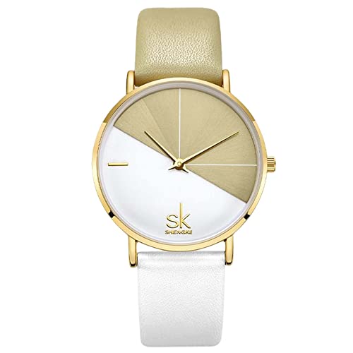 rorios Kreative Kleid Damenuhren Analog Quarz Uhr mit Lederarmband Wasserdicht Armbanduhr für Damen von rorios