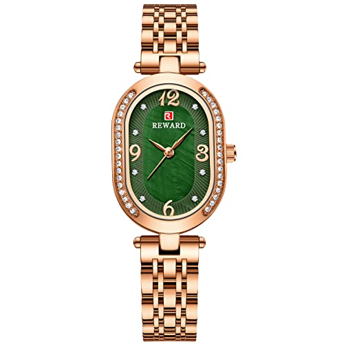 rorios Mode Damen Armbanduhr Analog Quarz Armbanduhr mit Edelstahlarmband Frauen Uhren Ovales Diamantzifferblatt Elegant Uhren für Damen rorios Mode Damen Armbanduhr Analog Quarz Armbanduhr mit Edelstahlarmband Frauen Uhren Ovales Diamantzifferblatt Elegant Uhren für Damen von rorios