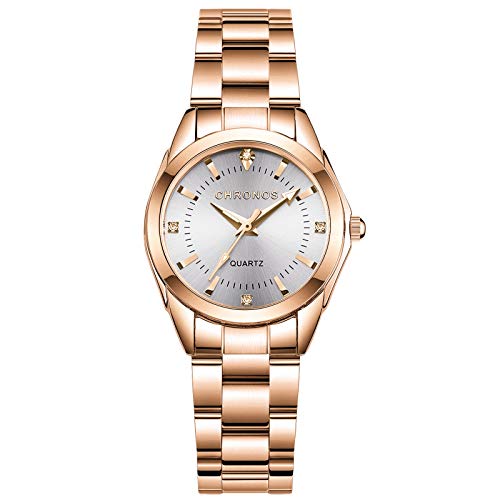 rorios Mode Damen Uhren Analog Quarz Armbanduhr mit Edelstahlarmband wasserdichte Elegant Uhren für Mädchen Frauen von rorios