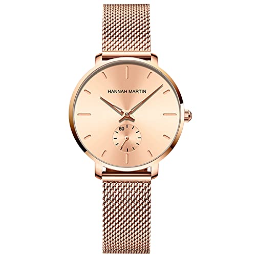 rorios Mode Damen Uhren Wasserdicht Analog Quarz Armbanduhr mit Edelstahlarmband Minimalistisch Business Frauen Uhr von rorios