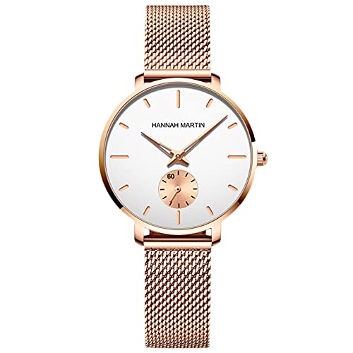 rorios Mode Damen Uhren Wasserdicht Analog Quarz Armbanduhr mit Edelstahlarmband Minimalistisch Business Frauen Uhr von rorios