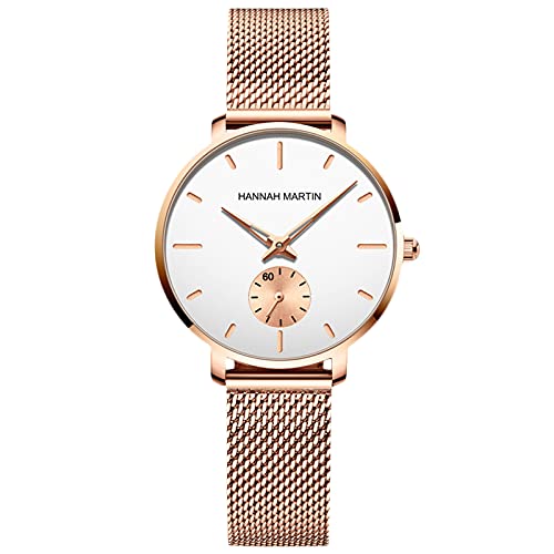 rorios Mode Damen Uhren Wasserdicht Analog Quarz Armbanduhr mit Edelstahlarmband Minimalistisch Business Frauen Uhr von rorios