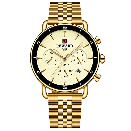 rorios Mode Herren Uhren Wasserdicht Analog Quartz Uhren mit Edelstahl Armband Chronograph Business Uhren für Männer Herren von rorios