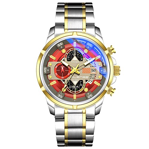 rorios Mode Herren Uhren Wasserdicht Analog Quartz Uhren mit Edelstahl Armband Chronograph Sport Uhren für Männer Herren von rorios