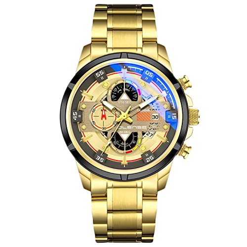 rorios Mode Herren Uhren Wasserdicht Analog Quartz Uhren mit Edelstahl Armband Chronograph Sport Uhren für Männer Herren von rorios