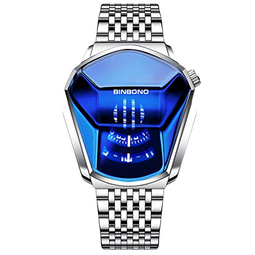rorios Mode Herrenuhr Analog Quarz Armbanduhr Kreative Männer Uhren mit Edelstahl Armband Wasserdicht Cooles Armbanduhren für Herren von rorios