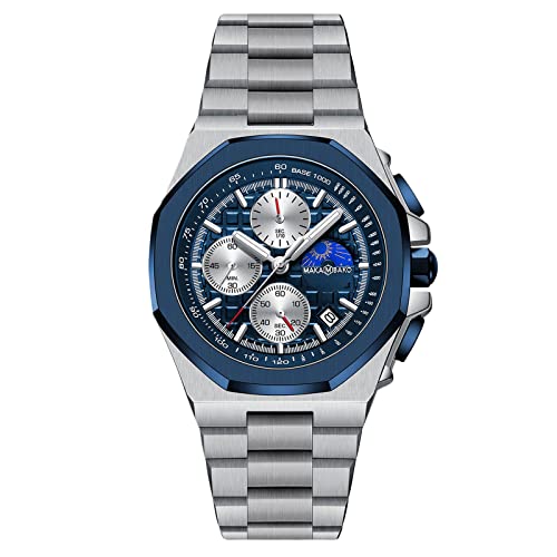 rorios Mode Herrenuhr Analoge Quarzuhr mit Edelstahlarmband Multifunktions Uhren Chronograph Armbanduhr für Herren von rorios