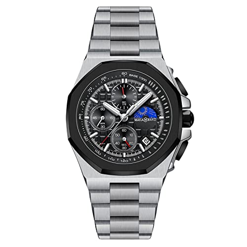 rorios Mode Herrenuhr Analoge Quarzuhr mit Edelstahlarmband Multifunktions Uhren Chronograph Armbanduhr für Herren von rorios
