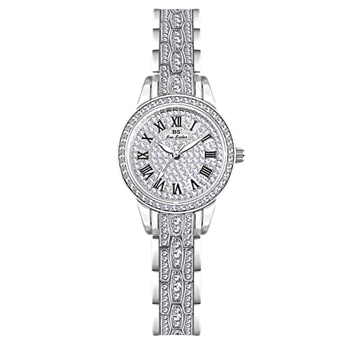 rorios Mode Kleid Damen Uhren Analog Quarz Uhren Diamanten Armbanduhr für Damen Frauen Strass Armband Uhr von rorios