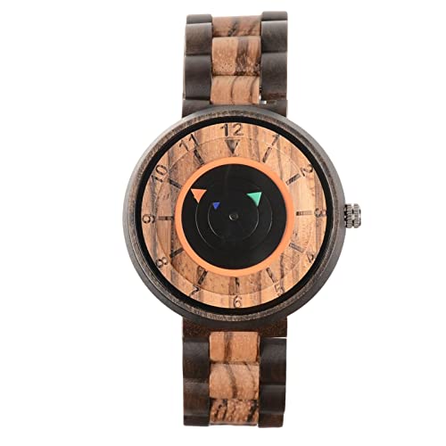 rorios Retro Herren Holzuhr Analoge Quarz Uhr mit Holzarmband Natürliche Leicht Holz Armbanduhr für Männer von rorios