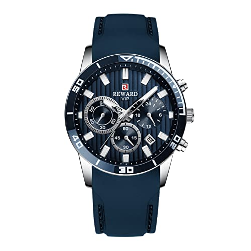 rorios Sport Herren Uhren Casual Analog Quarzuhr für Männer Chronograph Armbanduhr mit Silikonband Business Luminous Uhren von rorios
