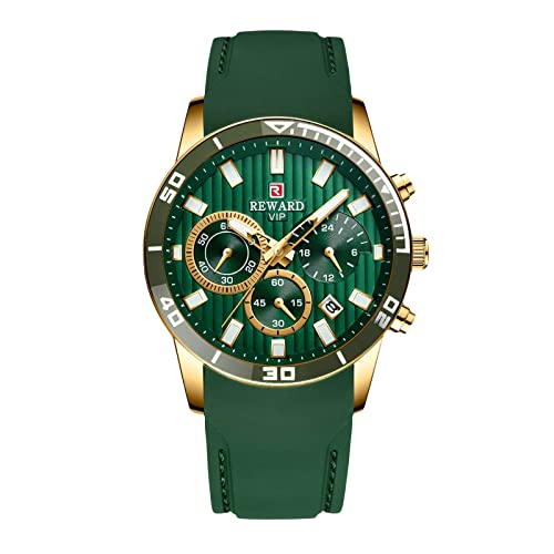 rorios Sport Herren Uhren Casual Analog Quarzuhr für Männer Chronograph Armbanduhr mit Silikonband Business Luminous Uhren von rorios