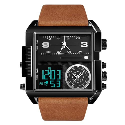rorios Sport Herrenuhr Analog Digital Armbanduhr mit Wecker Leuchtende Stoppuhr Multifunktion Elektronische Uhren für Männer von rorios