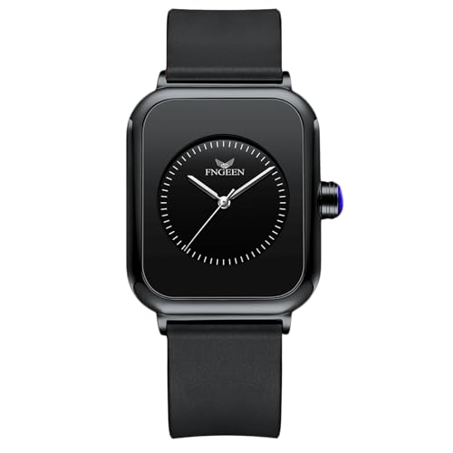rorios Damen Analog Quarz Armbanduhren Frauen Minimalistisch Uhr Mode Elegant Damenuhren Edelstahl Rechteck Uhr mit Silikon Armband von rorios