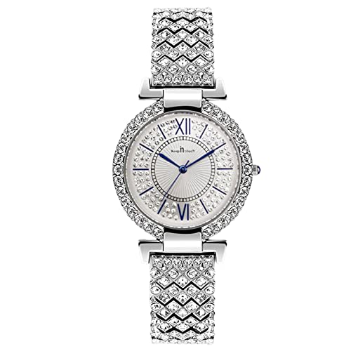 rorios Damen Analog Quarz Uhr Mode Voll Diamant Armbanduhr 30M Wasserdicht Damenuhr Frauen Uhr mit Edelstahl Armband Chiffres Romains Uhr von rorios