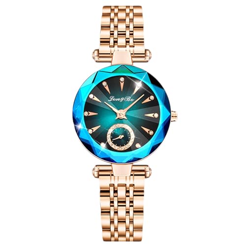 rorios Damen Chronograph Zifferblatt Armbanduhr Elegant Analog Quarz Uhr Diamant Skala Uhr Frauen Wasserdicht Uhr Edelstahl Armband Damenuhren von rorios