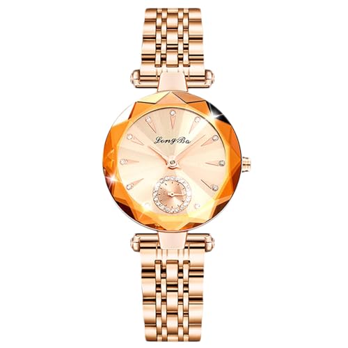 rorios Damen Chronograph Zifferblatt Armbanduhr Elegant Analog Quarz Uhr Diamant Skala Uhr Frauen Wasserdicht Uhr Edelstahl Armband Damenuhren von rorios