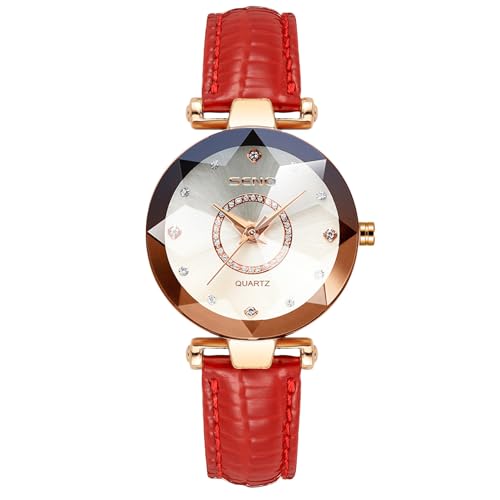 rorios Damen Elegant Armbanduhr Analog Quarz Uhr Diamant Skala Uhr Frauen Edelstahl Armband Uhr Mode Einfache Damenuhren Weiß B von rorios