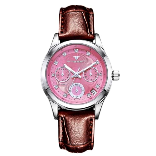 rorios Damen Elegant Armbanduhren Frauen Mechanische Uhr Minimalistisch Mode Uhr Automatik Edelstahl Uhr Leuchtend Analog Damenuhren Weiß B von rorios