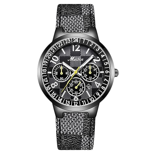 rorios Damen Uhren Analog Quarz Armbanduhren Unisex Wasserdicht Casual Leuchtend Uhren Lederarmband Damenuhren für Frauen Weibliche Schwarz von rorios