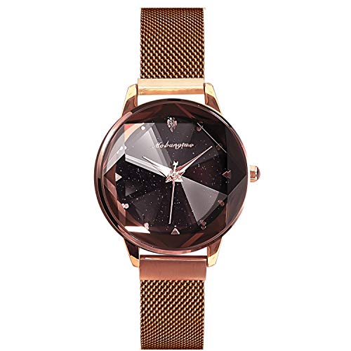 rorios Damen Uhren Leuchtenden Sternenklarer Himmel Damenuhr Armbanduhr Analog Quarz Ultradünne Edelstahl Mesh Mode Women Watches von rorios