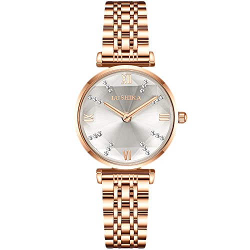 rorios Damen Uhren wasserdichte Analog Quarz Uhr mit Rosegold Edelstahlarmband Fashion Diamant Uhren für Frauen Mädchen von rorios