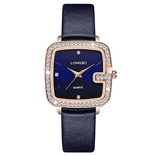 rorios Damenuhr Quadratische Quarz Uhr mit Leder Armband Casual wasserdichte Frauen Armbanduhr von rorios