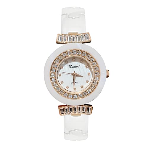 rorios Damenuhren Analog Quarz Uhr mit Keramik Armband Mode Diamanten Frauen Uhr wasserdichte Uhr für Damen Frauen von rorios