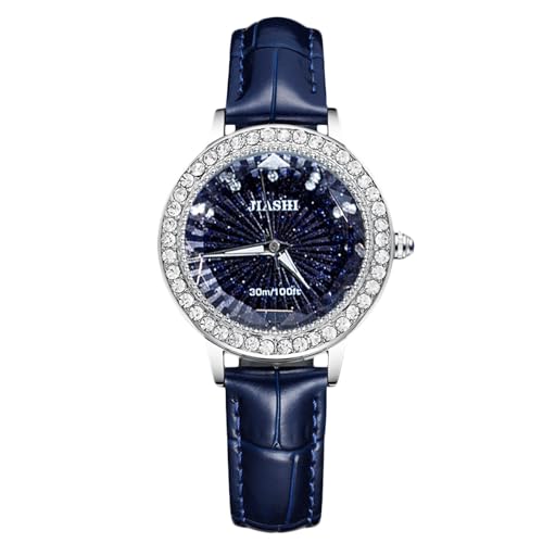 rorios Damenuhren Analog Quarz Uhr mit Lederband Sternenklarer Himmel Dial Uhren wasserdichte Armbanduhr für Frauen Mädchen von rorios