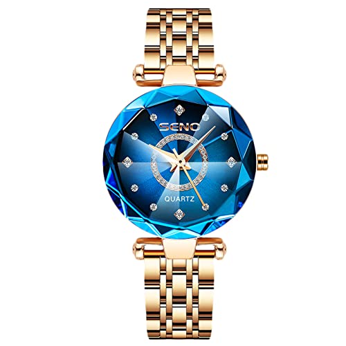 rorios Damenuhren Analog Quarz Uhren mit Edelstahlarmband Mode Wasserdicht Frauen Uhren Diamant Armbanduhren für Frauen Mädchen von rorios