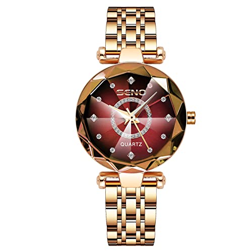 rorios Damenuhren Analog Quarz Uhren mit Edelstahlarmband Mode Wasserdicht Frauen Uhren Diamant Armbanduhren für Frauen Mädchen von rorios