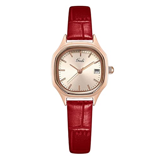 rorios Damenuhren Quadrat Zifferblatt Uhren mit Leder Armband Analog Quarz Uhr Mode wasserdichte Armbanduhr für Frauen von rorios
