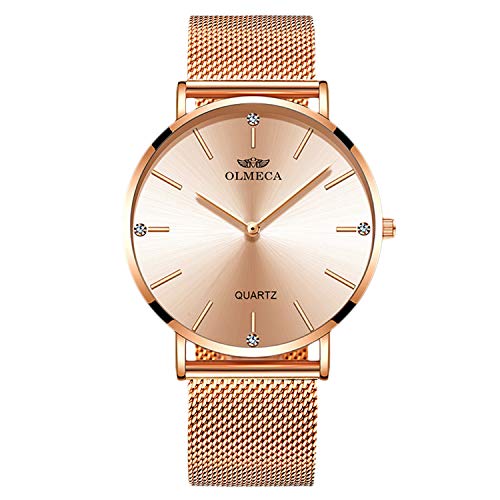 rorios Einfach Damen Uhr Analog Quarz Armbanduhr Minimalistisch Uhren für Frauen Damen Edelstahl Roségold Mesh Band Ultradünne Damenuhr rorios Einfach Damen Uhr Analog Quarz Armbanduhr Minimalistisch Uhren für Frauen Damen Edelstahl Roségold Mesh Band Ultradünne Damenuhr von rorios